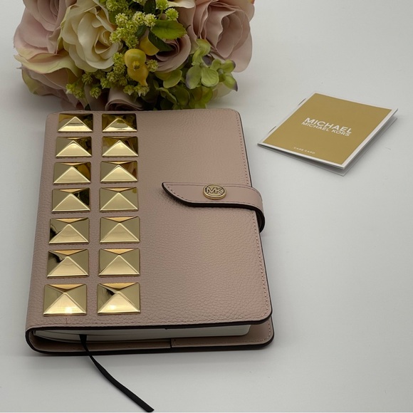Michael Kors Medium Studded Pebbled Leather Notebook - Picture 3 of 16
